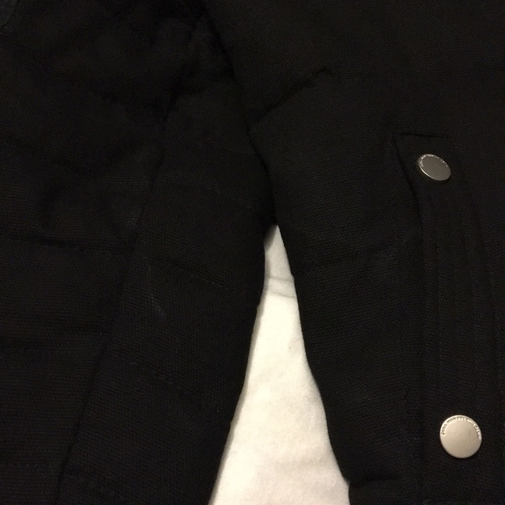 Zara man puffer hooded jacket Sz S full zip black - Picture 8 of 8